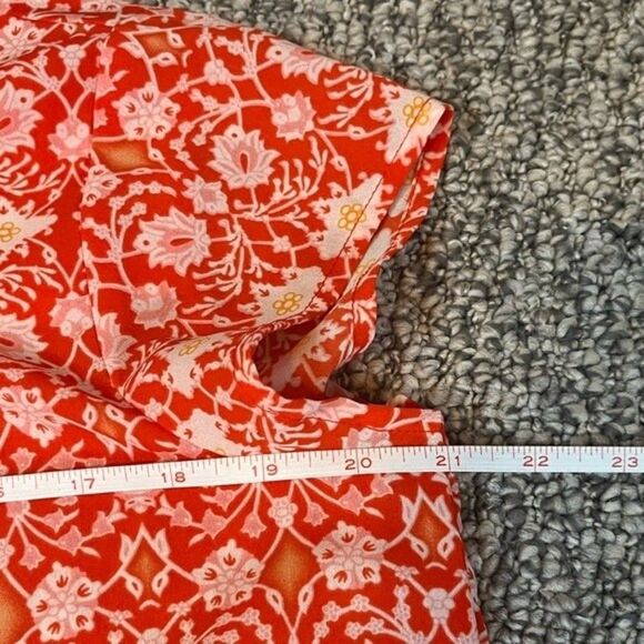 Sanctuary Orange Floral Patterned Cap Sleeve Top Size Medium - Picture 3 of 8